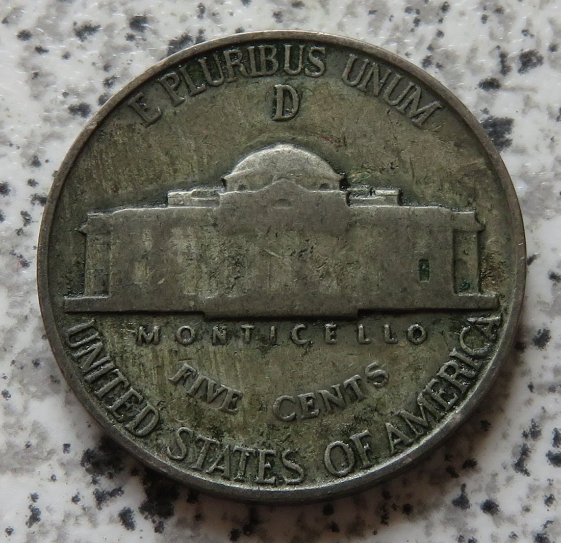  USA 5 Cents 1944 D, Silber   