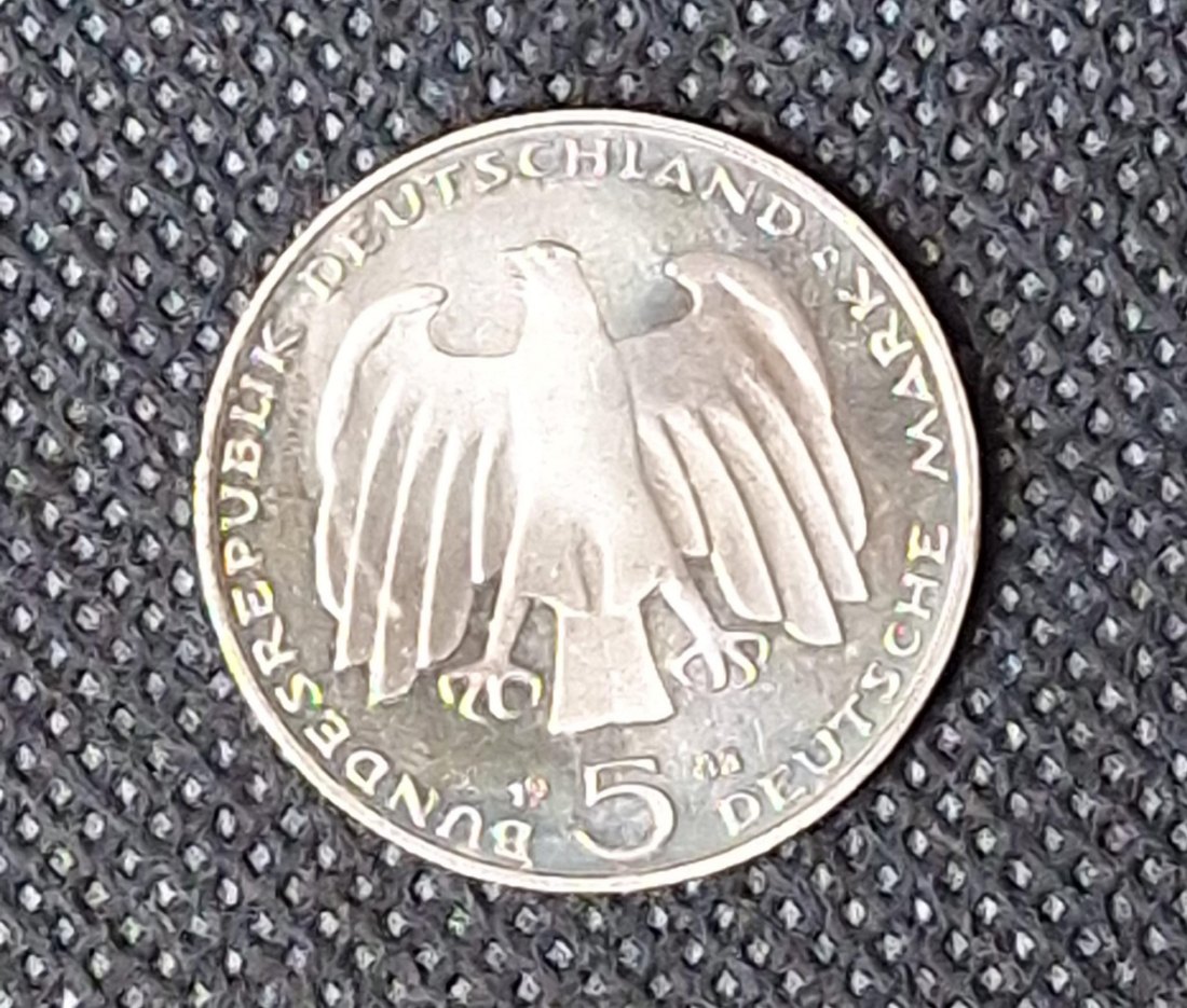  BRD Gedenkmünze: 5 DM 1983 J, Kark Marx in bankfrisch/Stempelglanz   