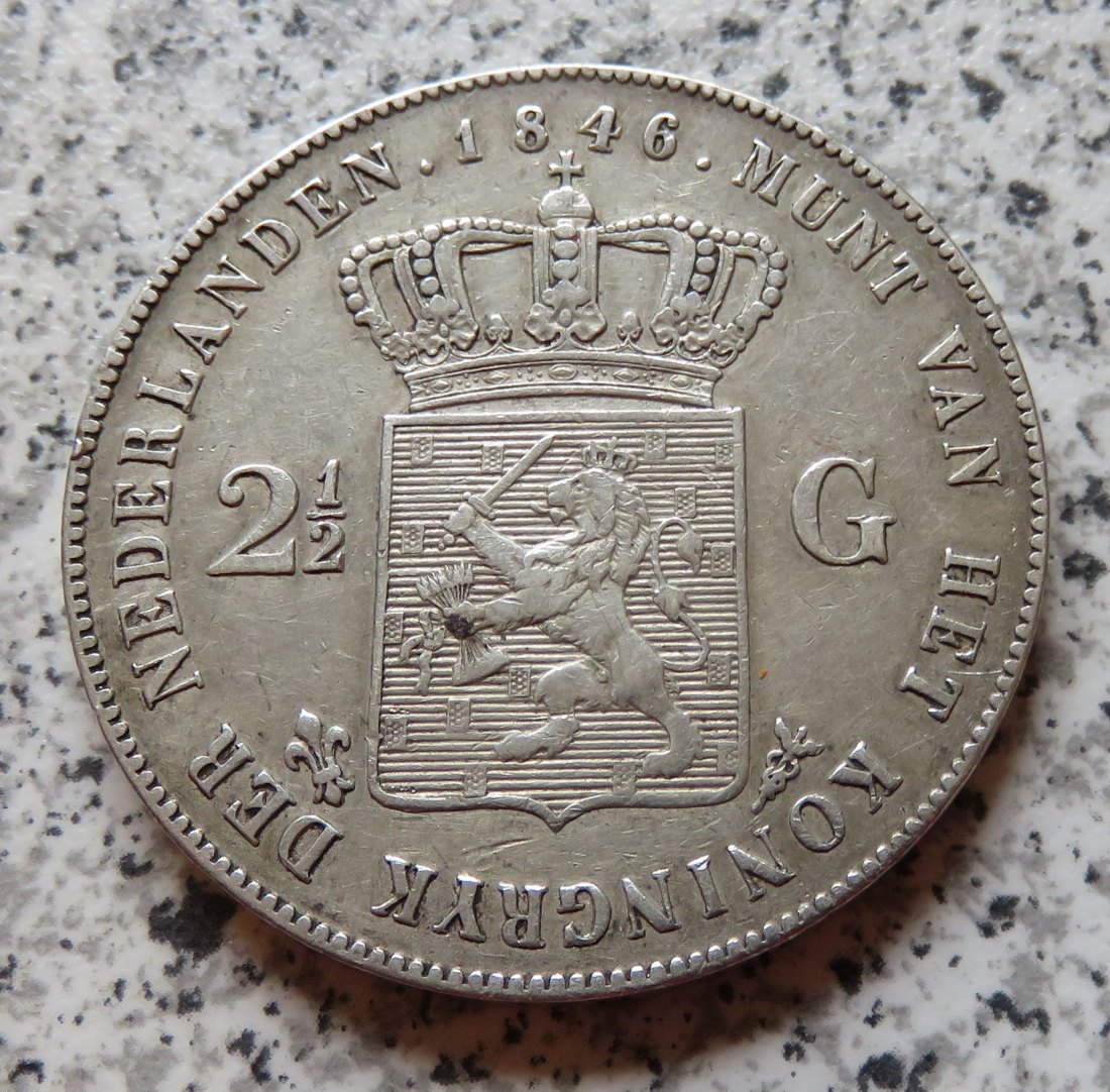  Niederlande 2,5 Gulden 1846 - Niederlande 2 1/2 Gulden 1846   