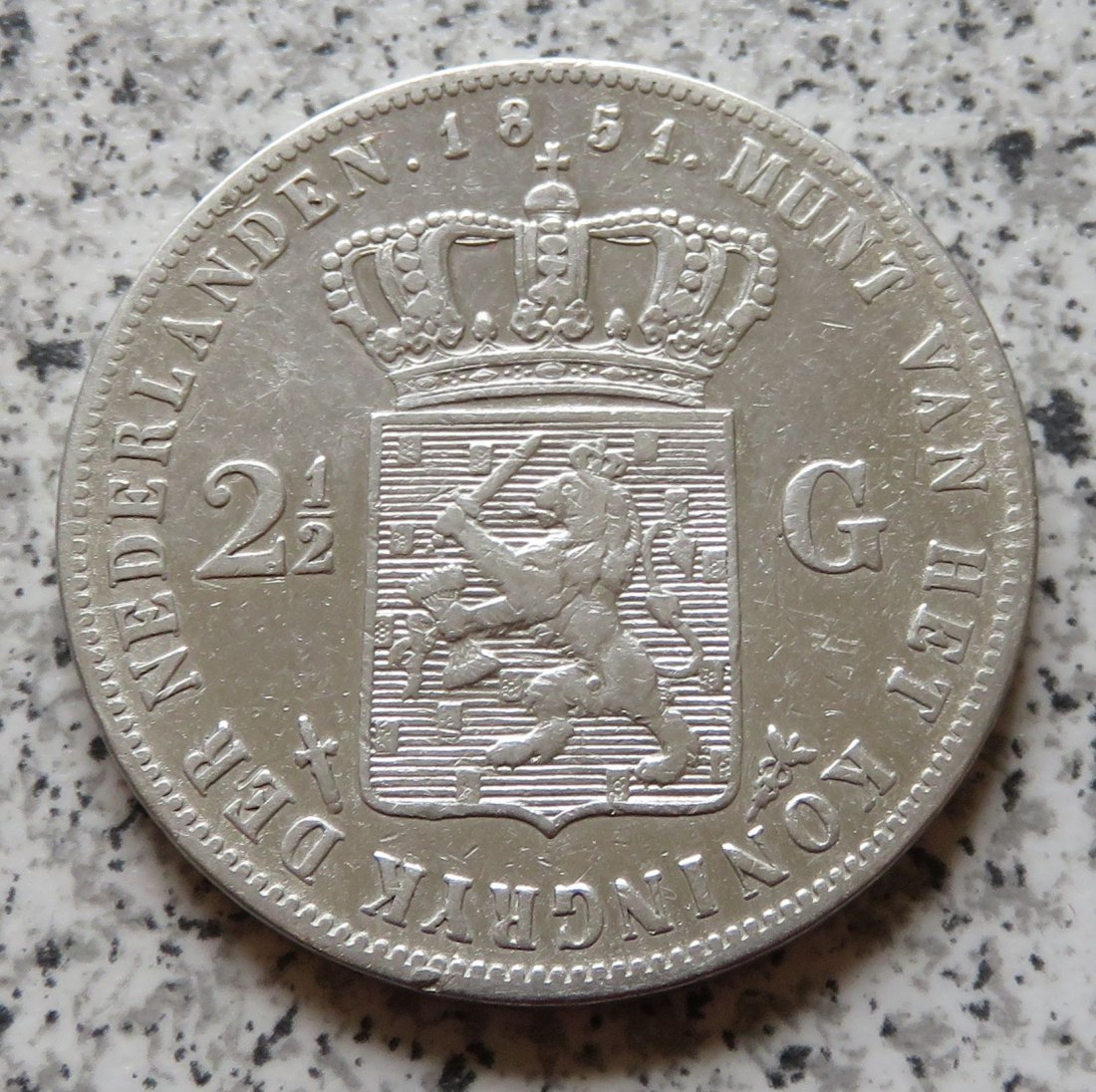  Niederlande 2,5 Gulden 1851 - Niederlande 2 1/2 Gulden 1851   