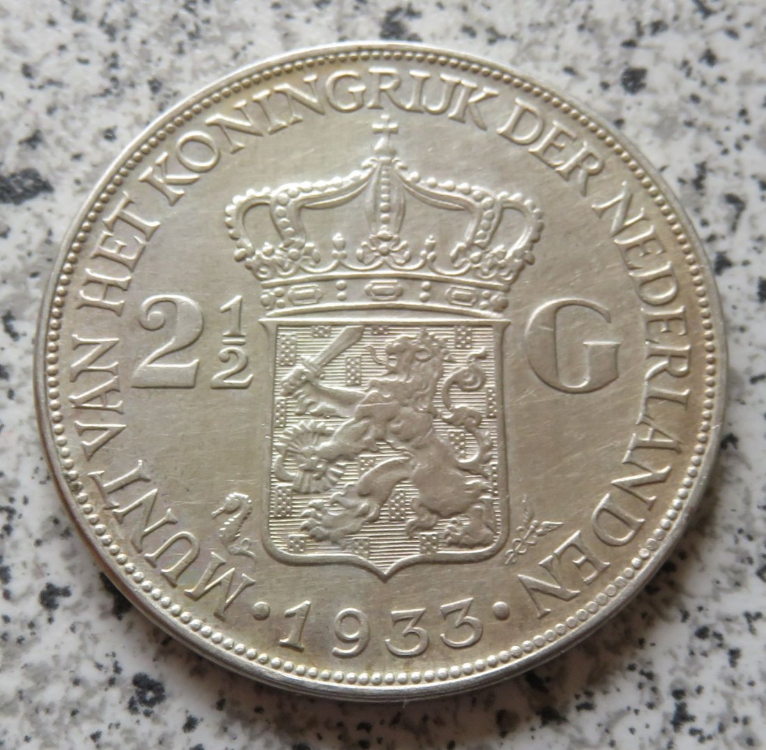  Niederlande 2,5 Gulden 1933 - Niederlande 2 1/2 Gulden 1933   
