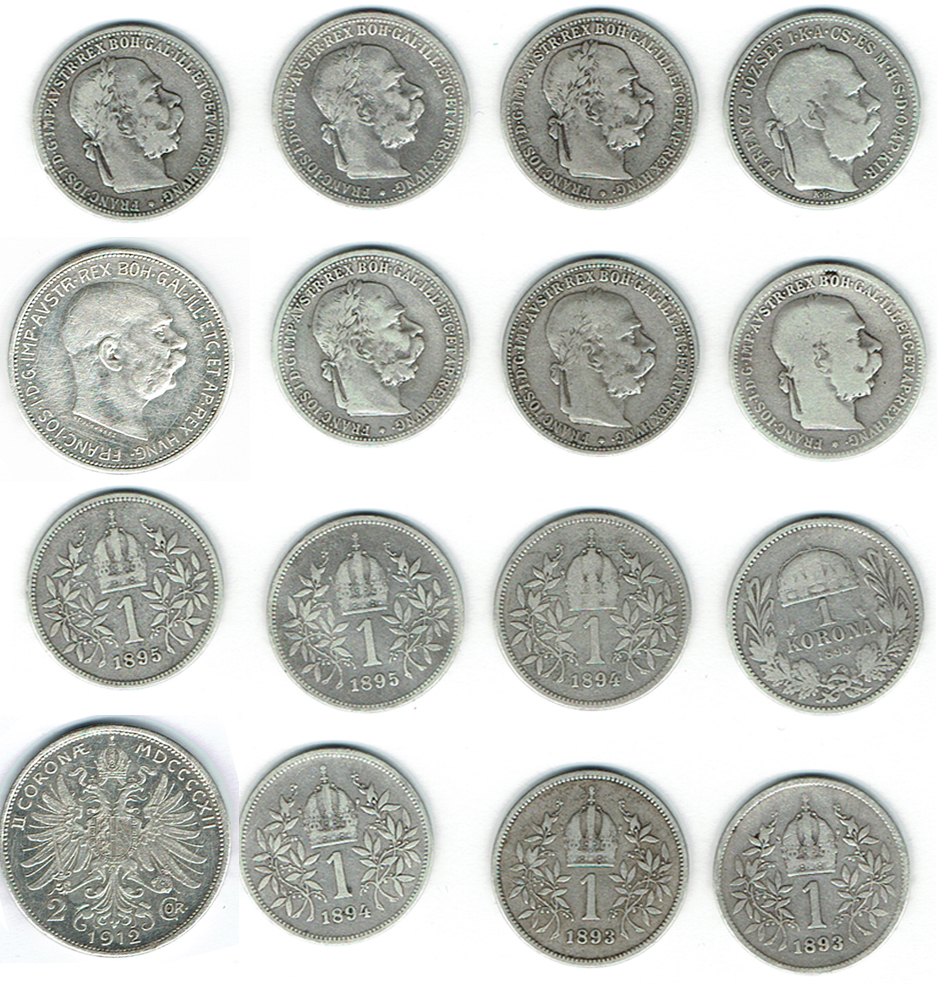  SZAIVERT KAISERREICH ÖSTERREICH FRANZ JOSEPH 2 KRONEN 1 KRONE WIEN KREMNITZ   