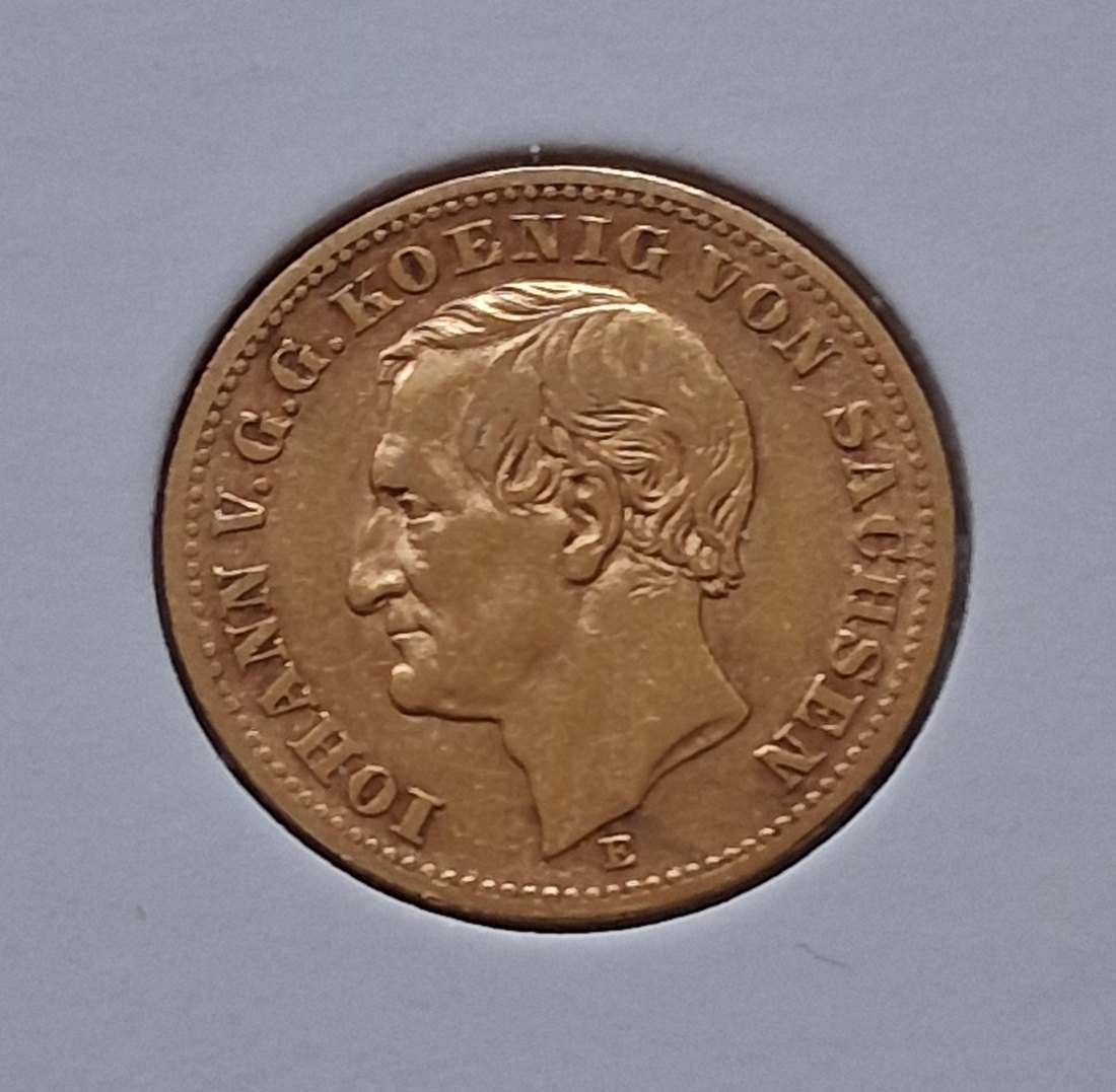  10 Mark Sachsen Johann 1873 Gold,Kaiserreich,Top   