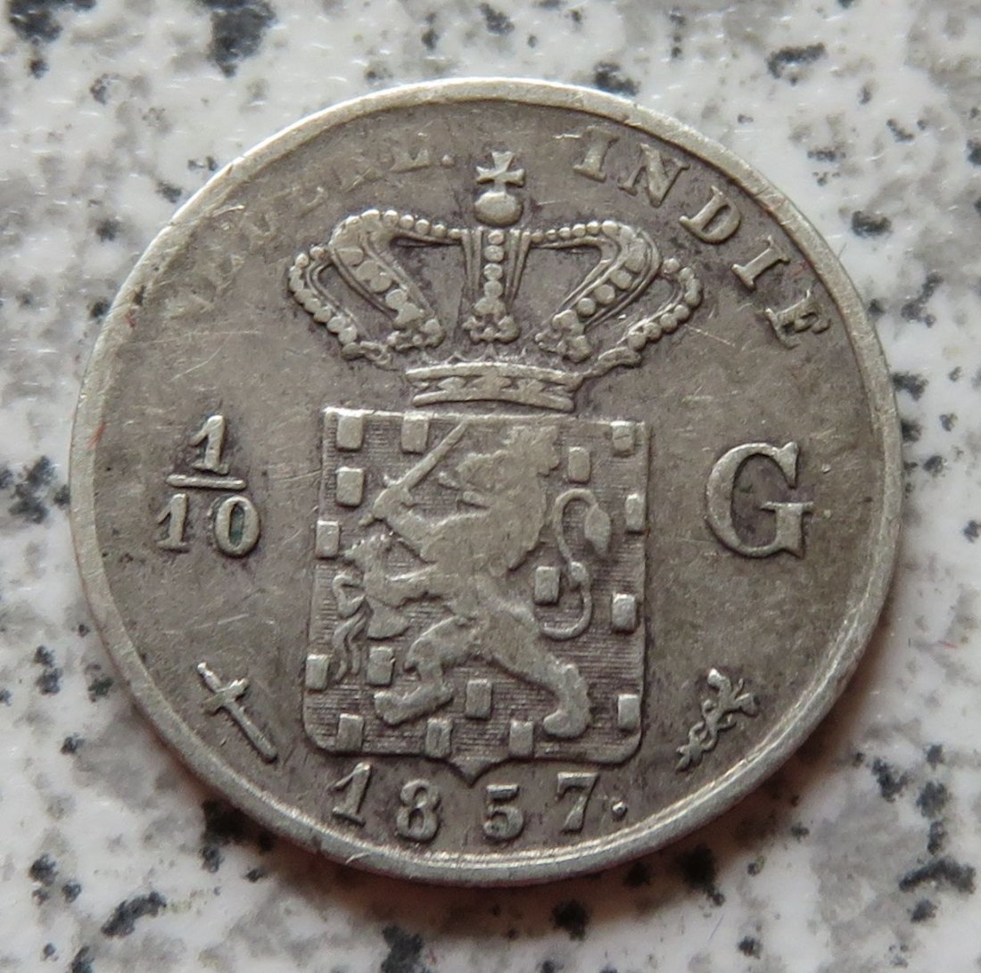  Niederländisch Indien 1/10 Gulden 1857   