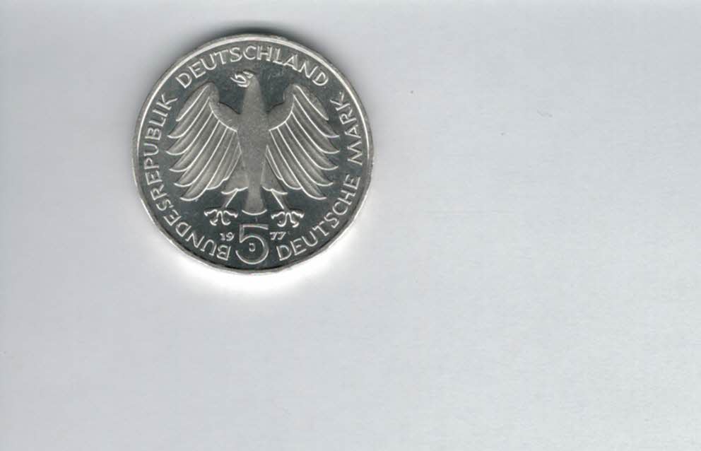  5 Mark 1977 J Carl Friedrich Gauss silber 7g fein BRD Deutschland Spittalgold9800 (4601/14   
