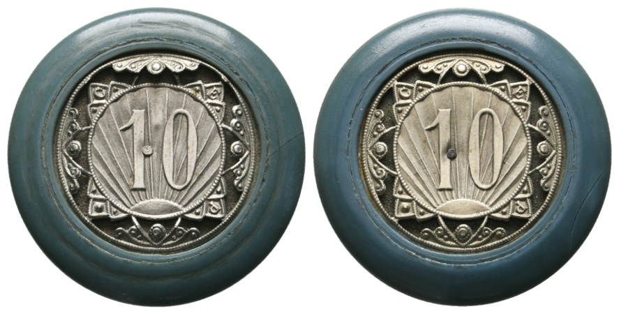  Spielmarke, Casino Monte Carlo, 10 Franc Jeton; 6,4 g, Ø 37,4 mm   