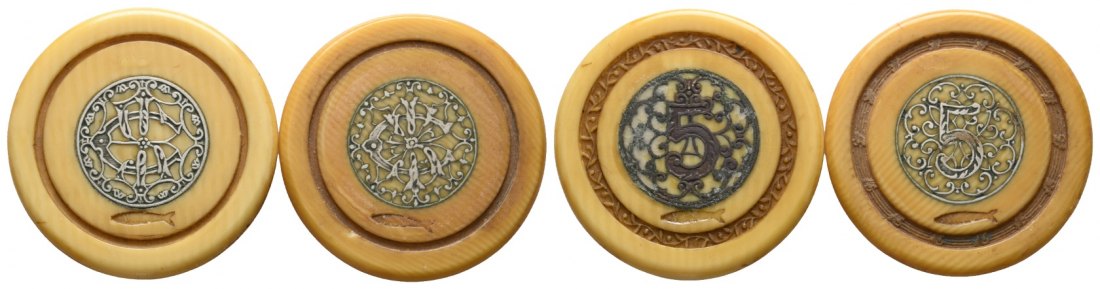  Pokerchips mit Elfenbein, Casino Monte Carlo, 5 Franc   