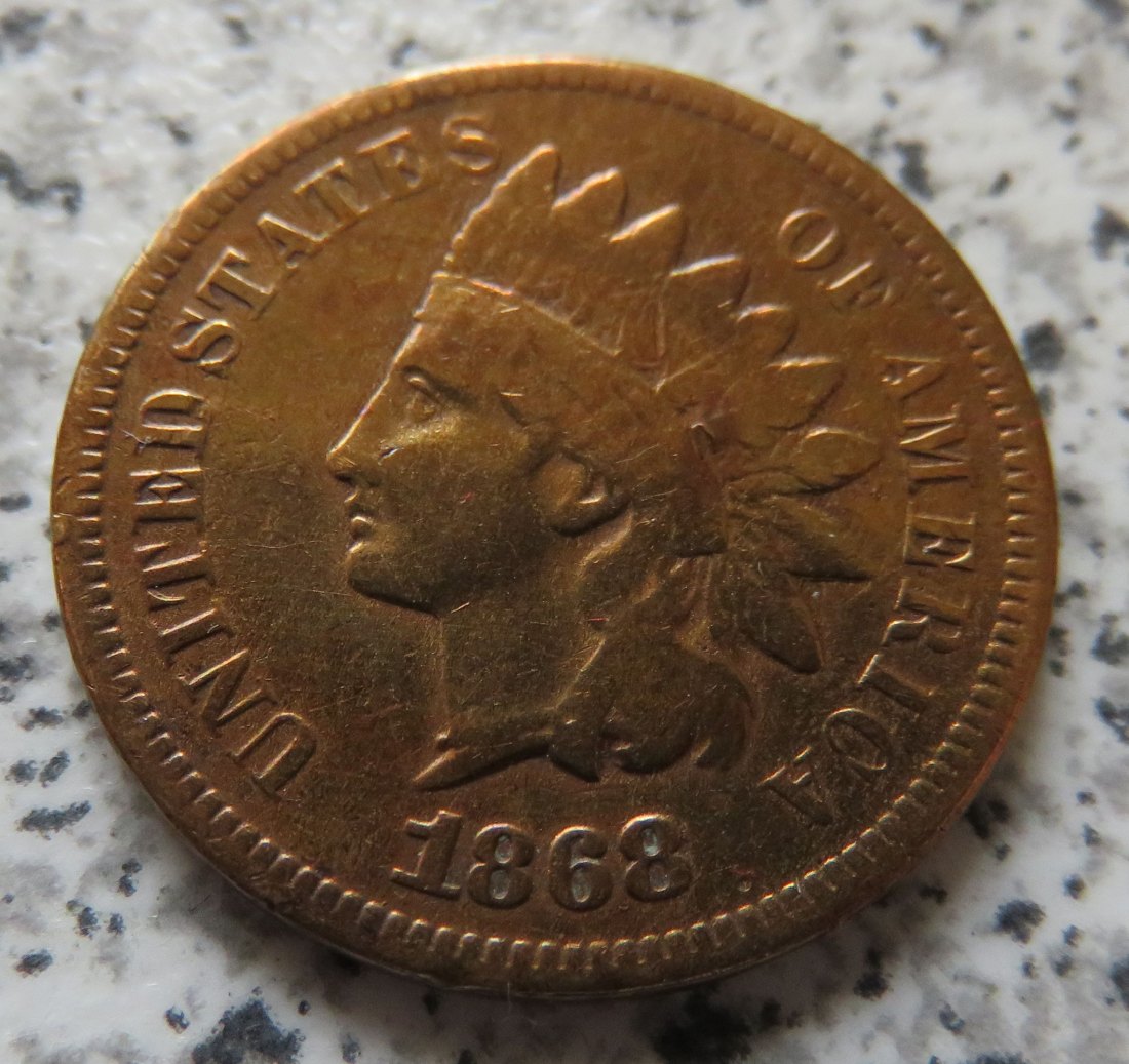  USA Indian Head Cent 1868 / USA 1 Cent 1868   