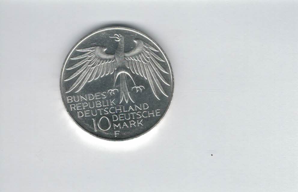  10 Mark 1972 J Stadion 9,68g fein silber BRD Deutschland Spittalgold9800 (4603/20   