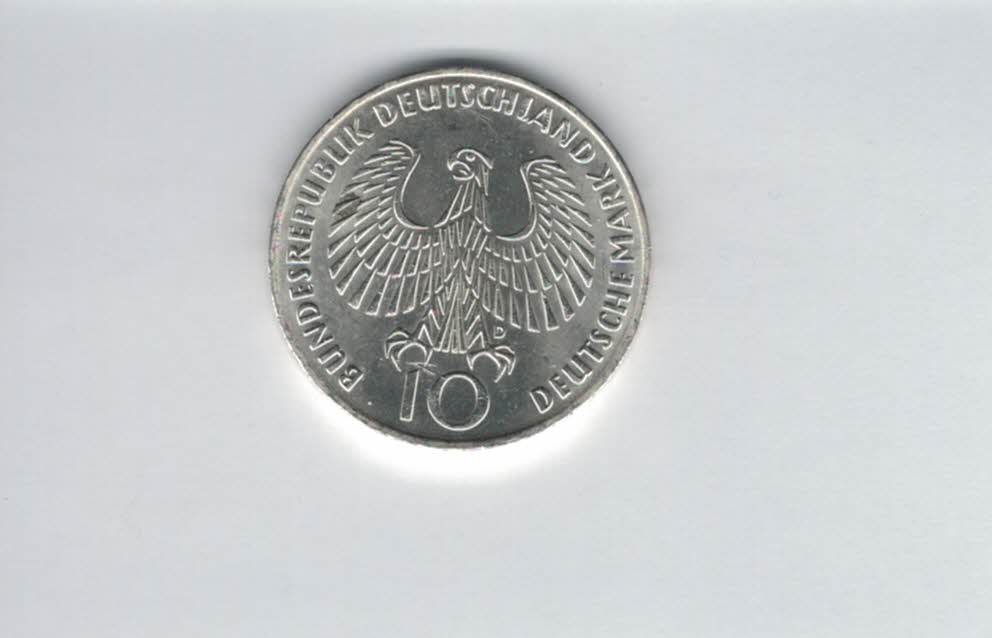  10 Mark 1972 D Flamme 9,68g fein silber BRD Deutschland Spittalgold9800 (4603/21   