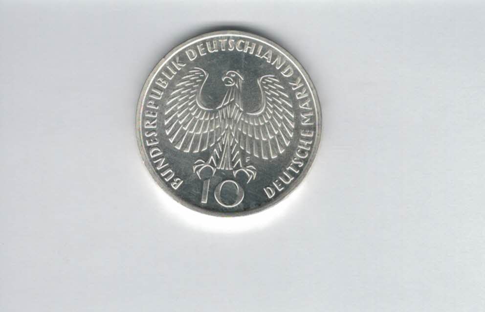  10 Mark 1972 F Flamme 9,68g fein silber BRD Deutschland Spittalgold9800 (4603/22   