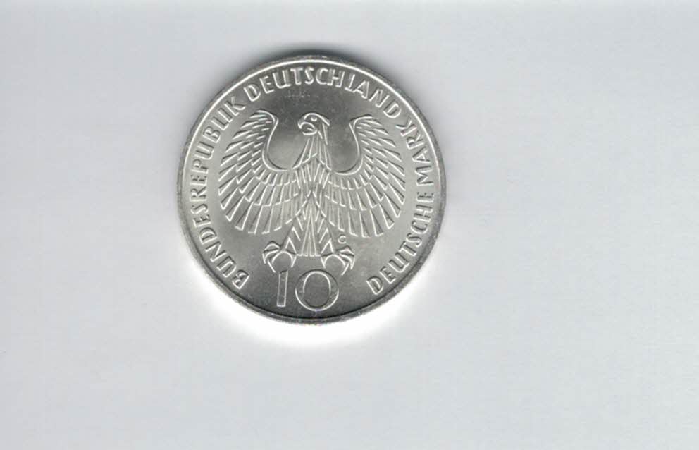  10 Mark 1972 G Flamme 9,68g fein silber BRD Deutschland Spittalgold9800 (4603/23   