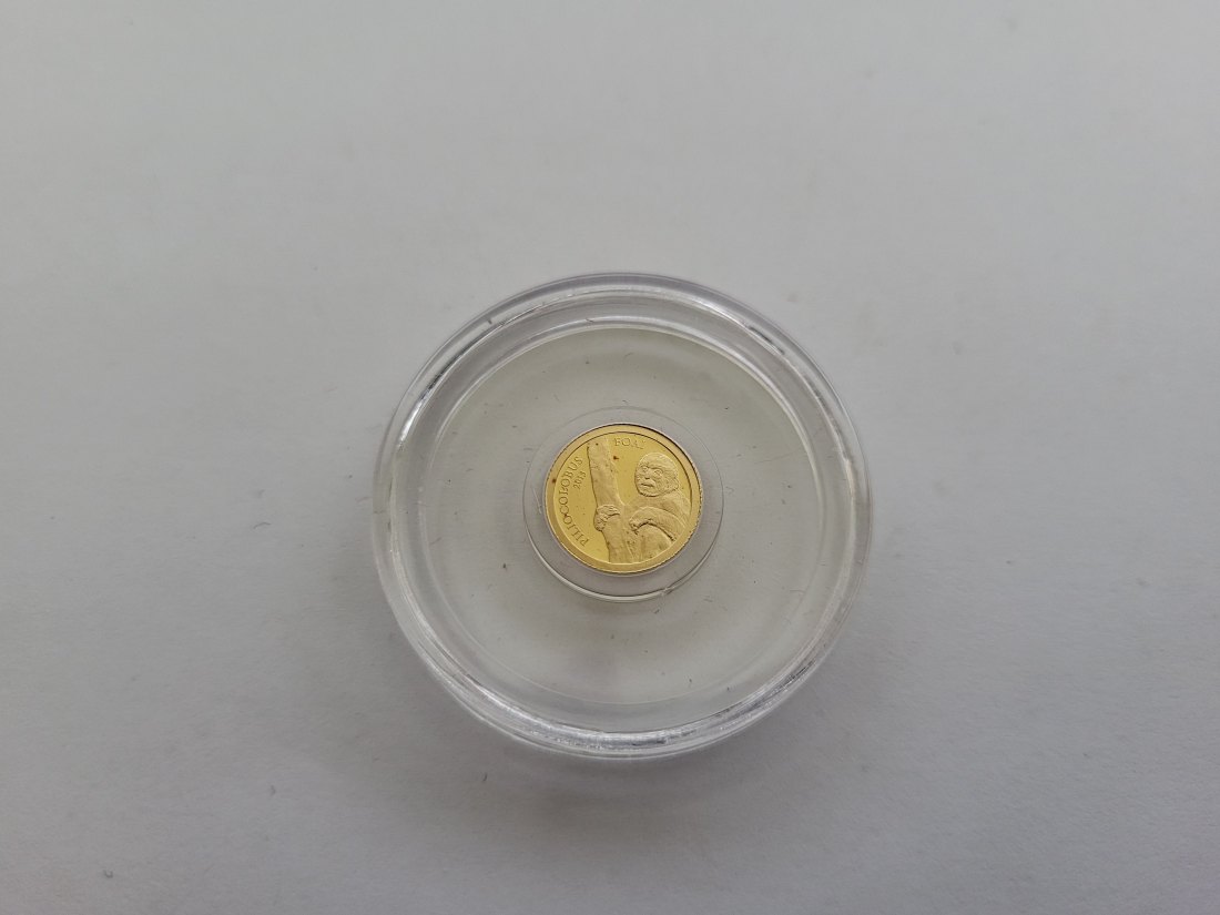  1000 Francs 2013 Piliocolobus Foai Goldmünze 0,5g 9999 Zentralafrika Spittalgold9800 (5525   