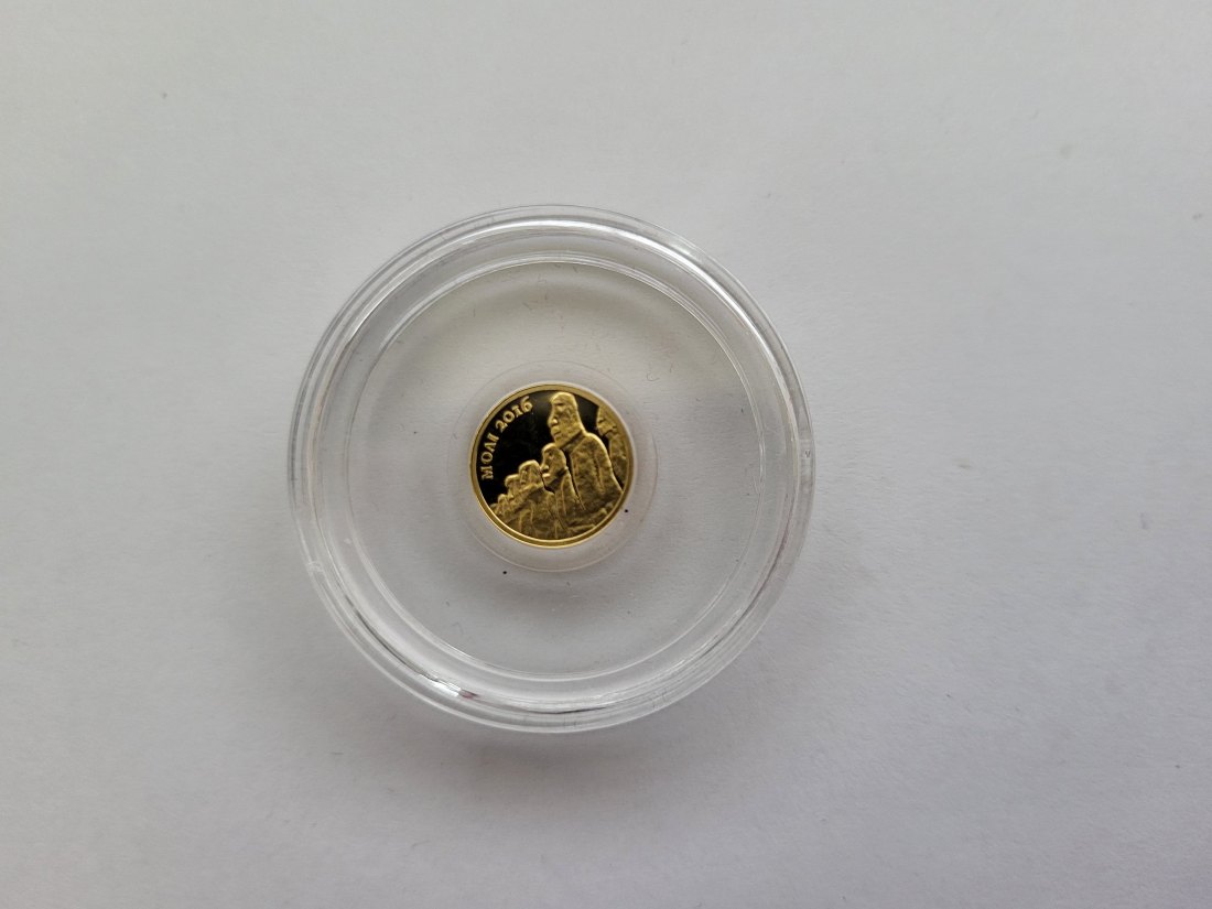  3000 Francs 2016 Moai Goldmünze 0,5g 9999 Tchad Spittalgold9800 (5525   