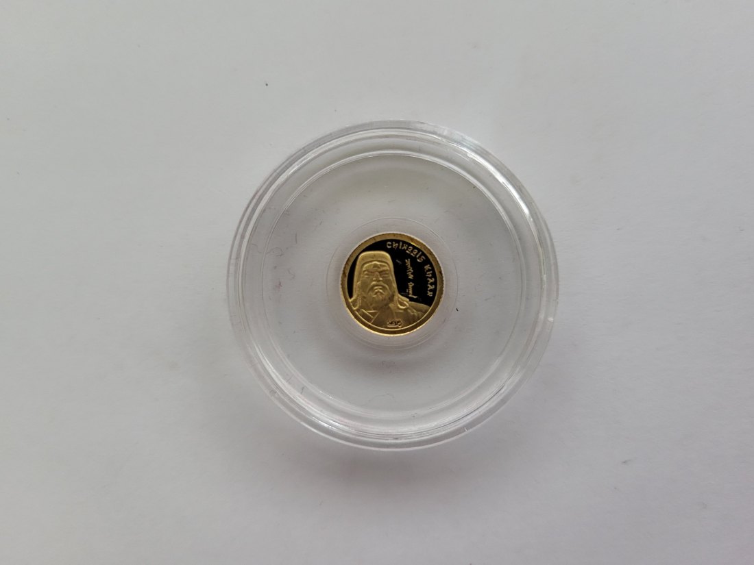  1000 Terper 2014 Dschingis Khan Goldmünze 0,5g 9999 Mongolei Spittalgold9800 (5525   