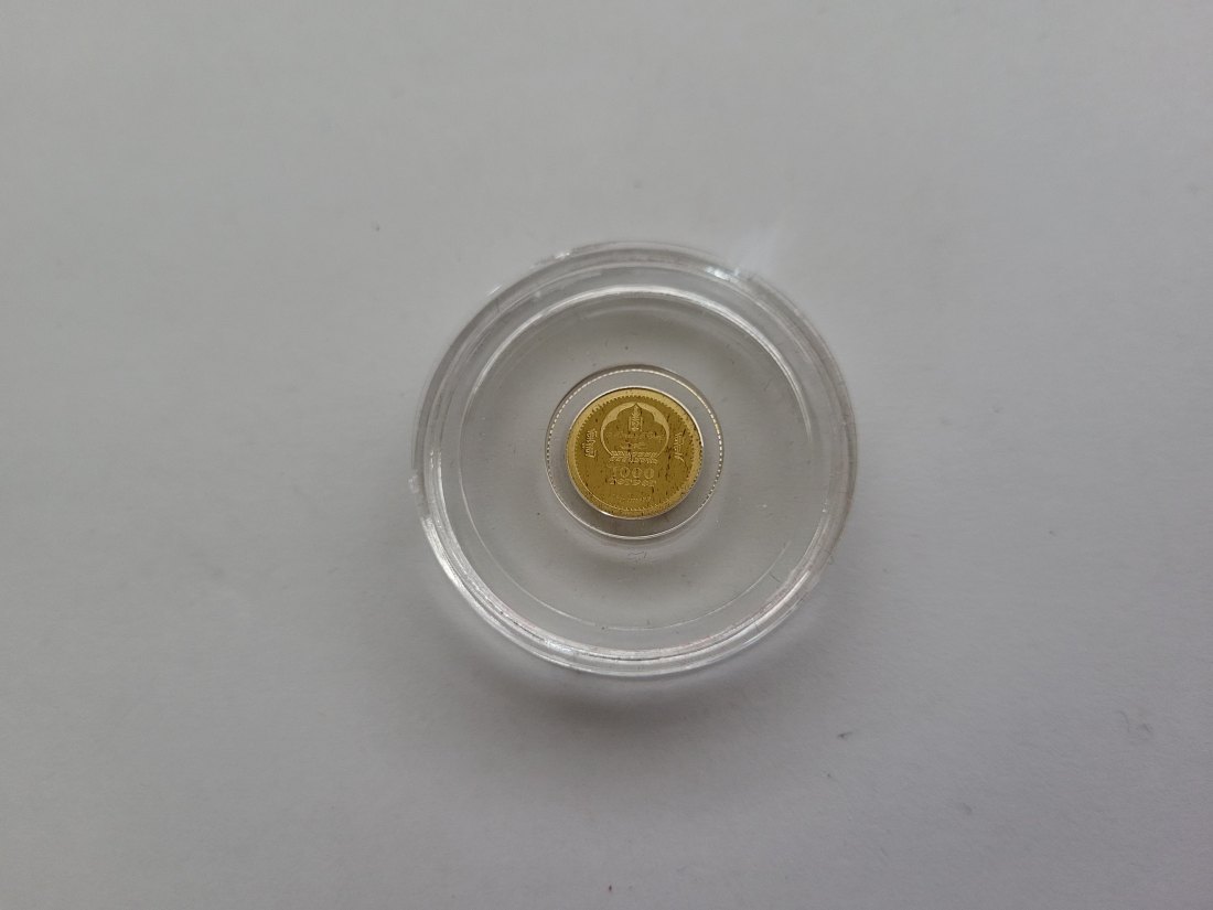  1000 Terper 2014 Dschingis Khan Goldmünze 0,5g 9999 Mongolei Spittalgold9800 (5525   