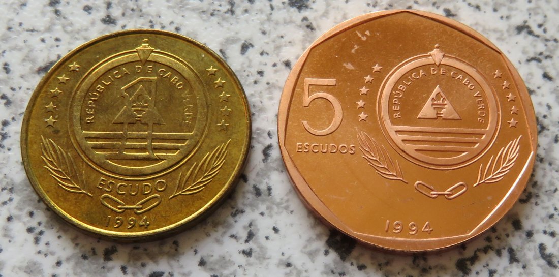  Kapverden 1 und 5 Escudos 1994   