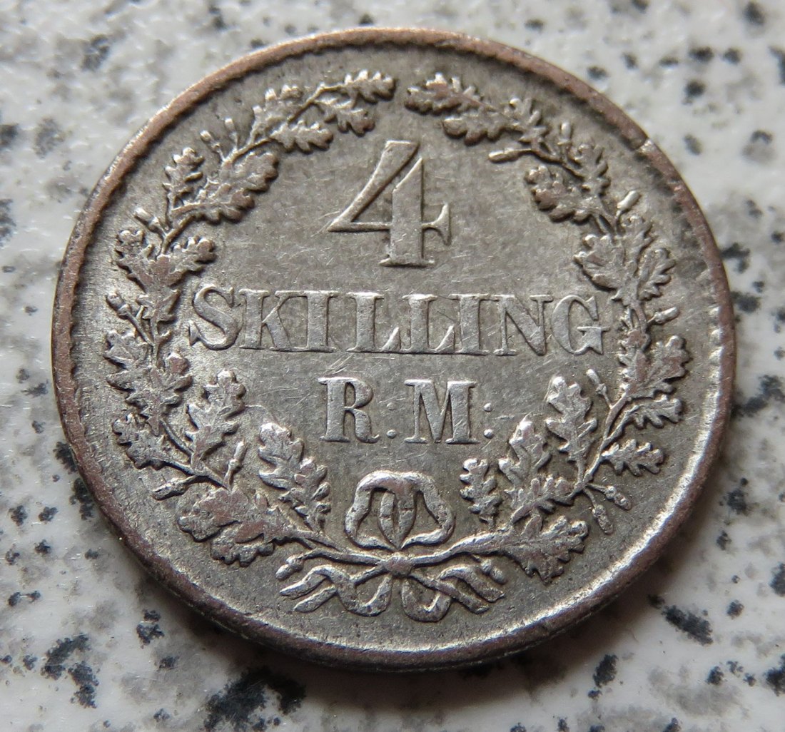 Dänemark 4 Skilling 1854, besser   