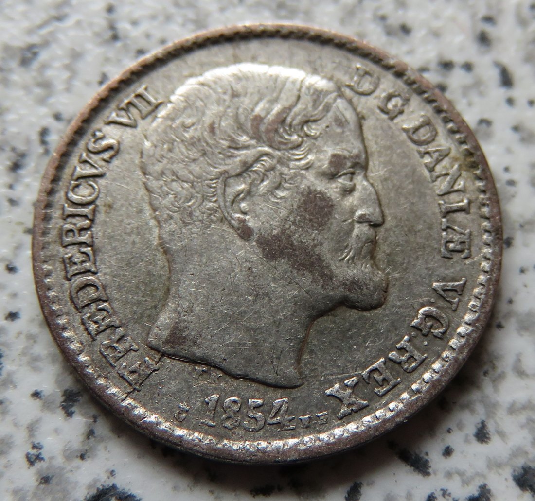  Dänemark 4 Skilling 1854, besser   