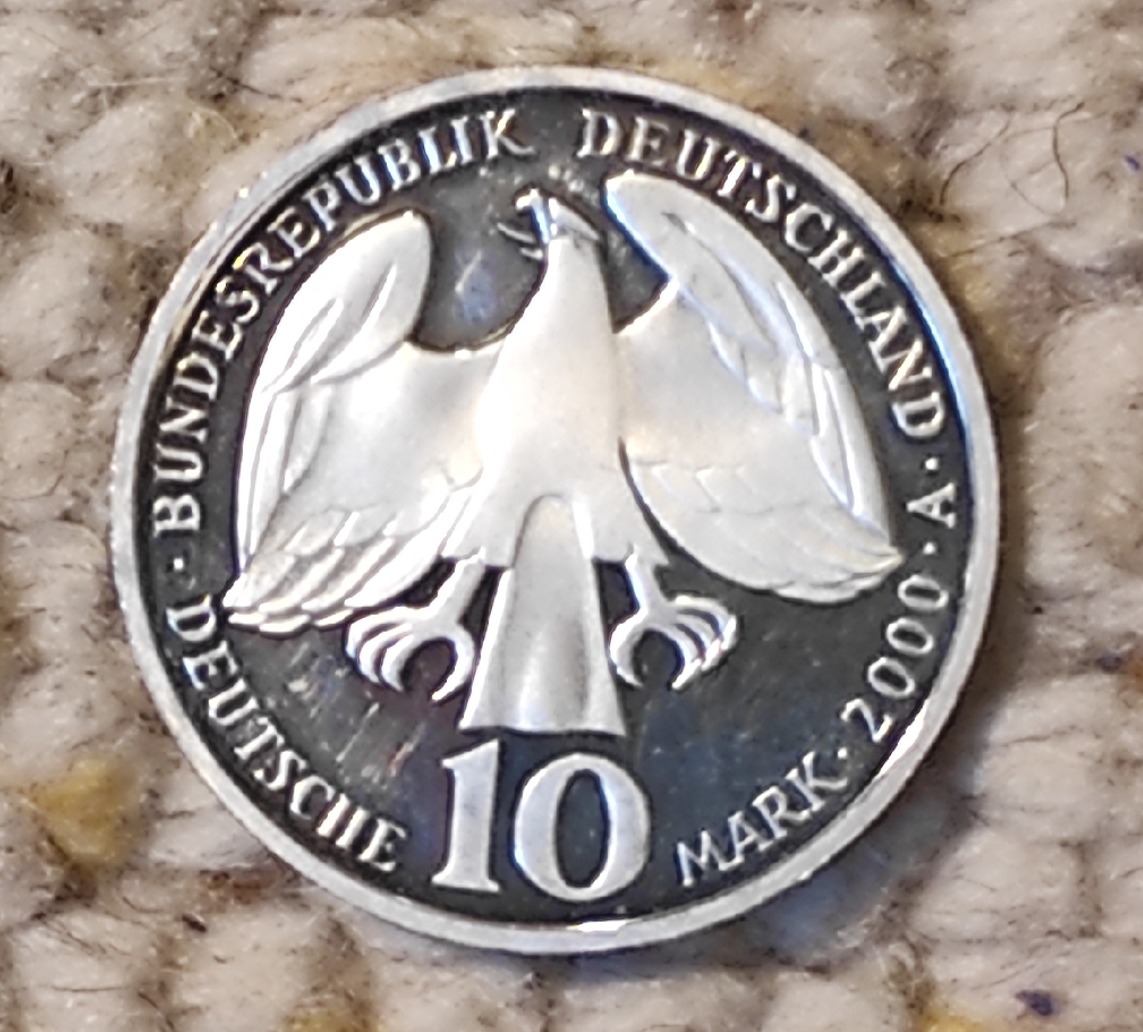  Deutschland 10 Mark 2000, SILBER, Tod von Johann Sebastian Bach   