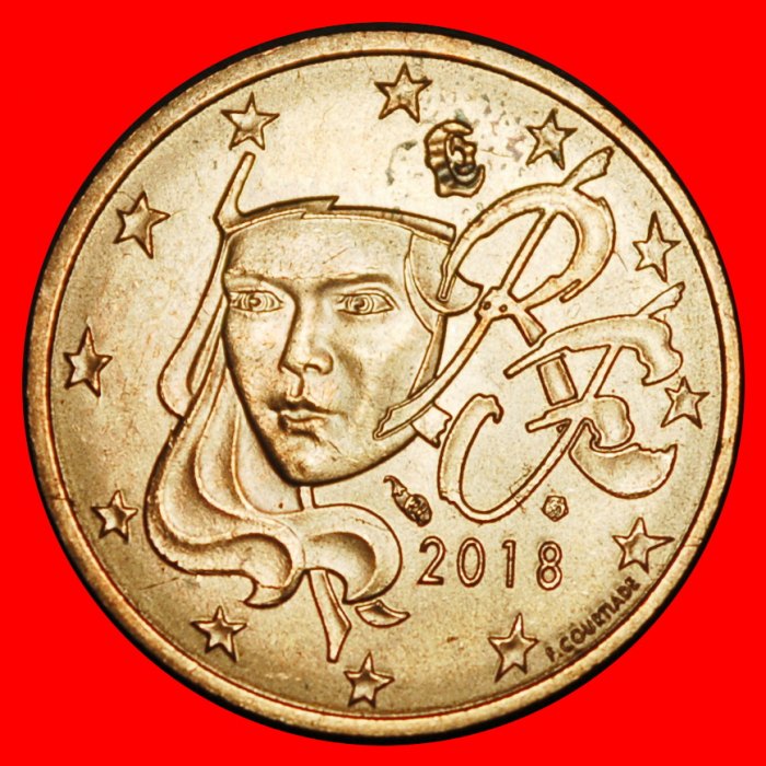  Ⰺ MARIANNE (1999-2026): FRANCE ★ 2 EURO CENTS 2018! UNC MINT LUSTRE! ★LOW START★ NO RESERVE!   