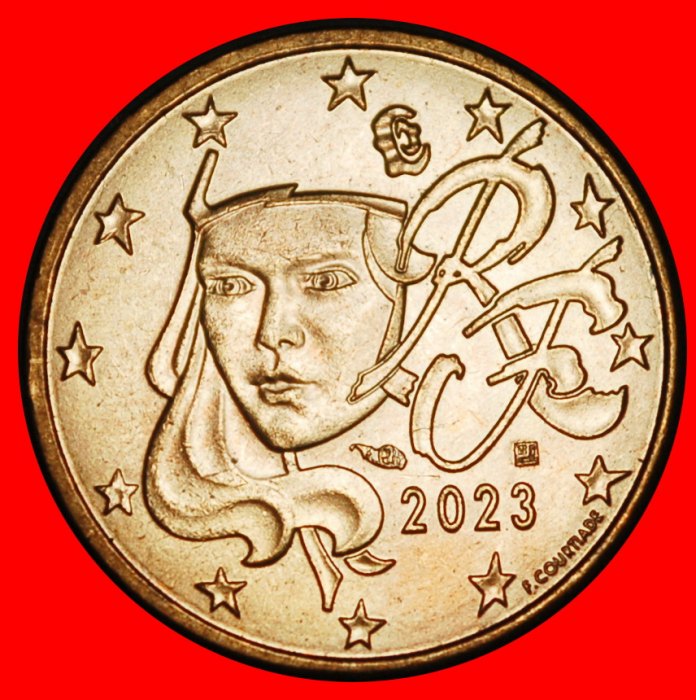 Ⰺ MARIANNE (1999-2026): FRANCE ★ 2 EURO CENTS 2023! UNC MINT LUSTRE! ★LOW START★ NO RESERVE!