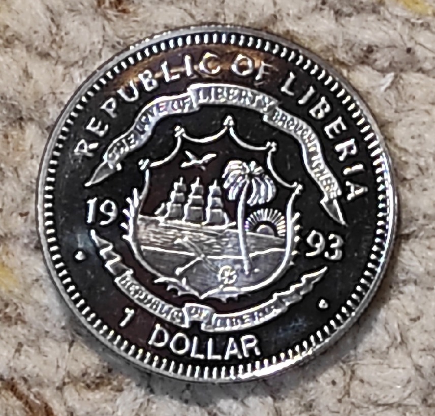  Liberia 1 Dollar 1993, Willy Brandt   