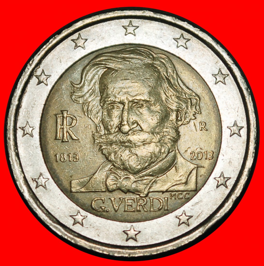  Ⰺ NON-PHALLIC TYPE 2008-2025: ITALY ★ 2 EUROS 1813-2013R! OPERA I r1!★LOW START★ NO RESERVE!   