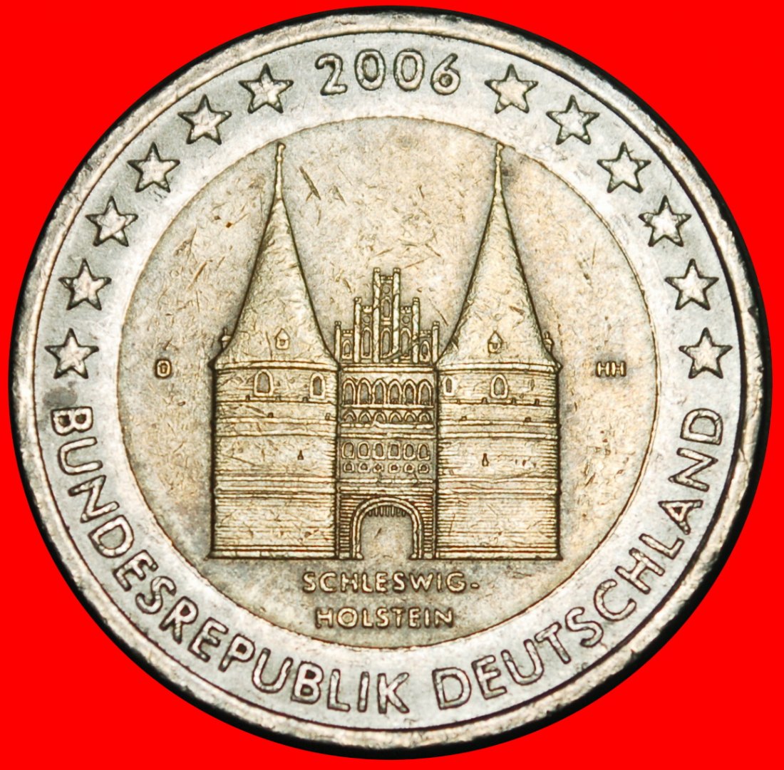  Ⰺ SCHLESWIG-HOLSTEIN: GERMANY ★ 2 EURO 2006D PHALLIC TYPE 2002-2006! BAVARIA!★LOW START★ NO RESERVE!   