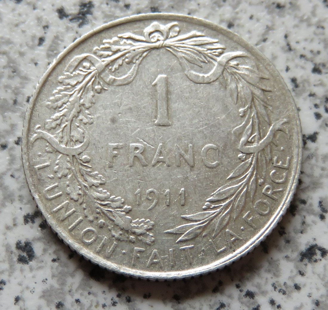  Belgien 1 Franc 1911, französisch   