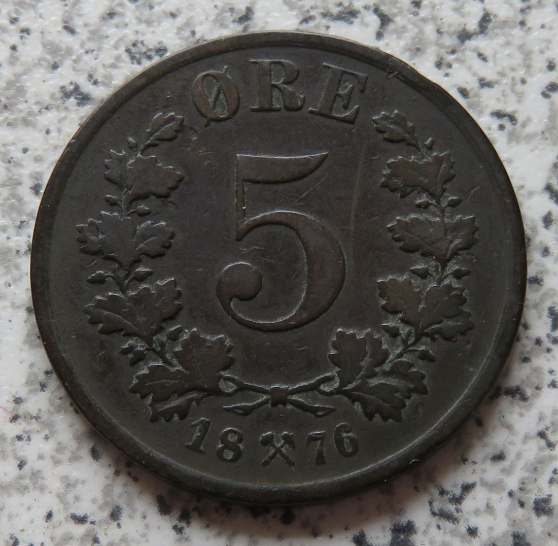  Norwegen 5 Öre 1876   