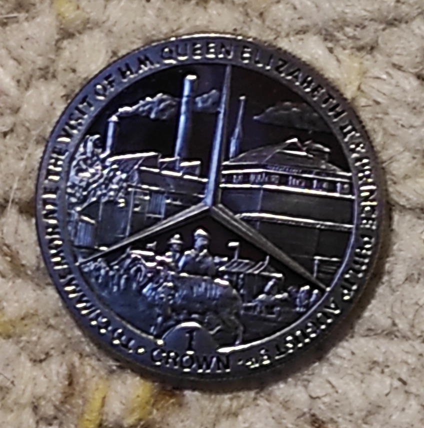  Isle of Man 1 Crown 1999, Königlicher Besuch   