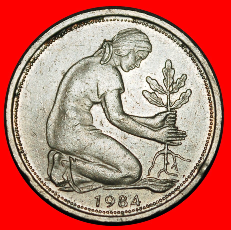  Ⰺ NOT COMMUNIST 1949-2001: GERMANY ★ 50 PFENNIGS 1984D BAVARIA! DIES III2 E p★LOW START★ NO RESERVE!   