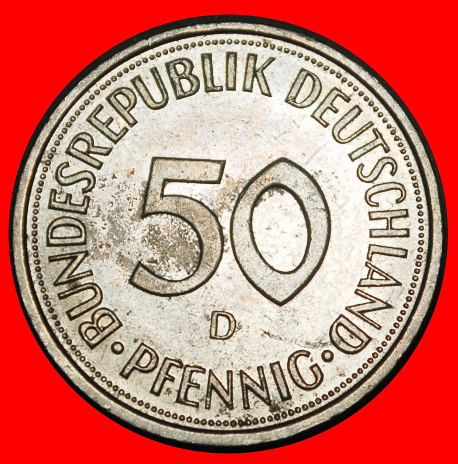  Ⰺ NOT COMMUNIST 1949-2001: GERMANY ★ 50 PFENNIGS 1993D BAVARIA! DIES III2 E p★LOW START★ NO RESERVE!   