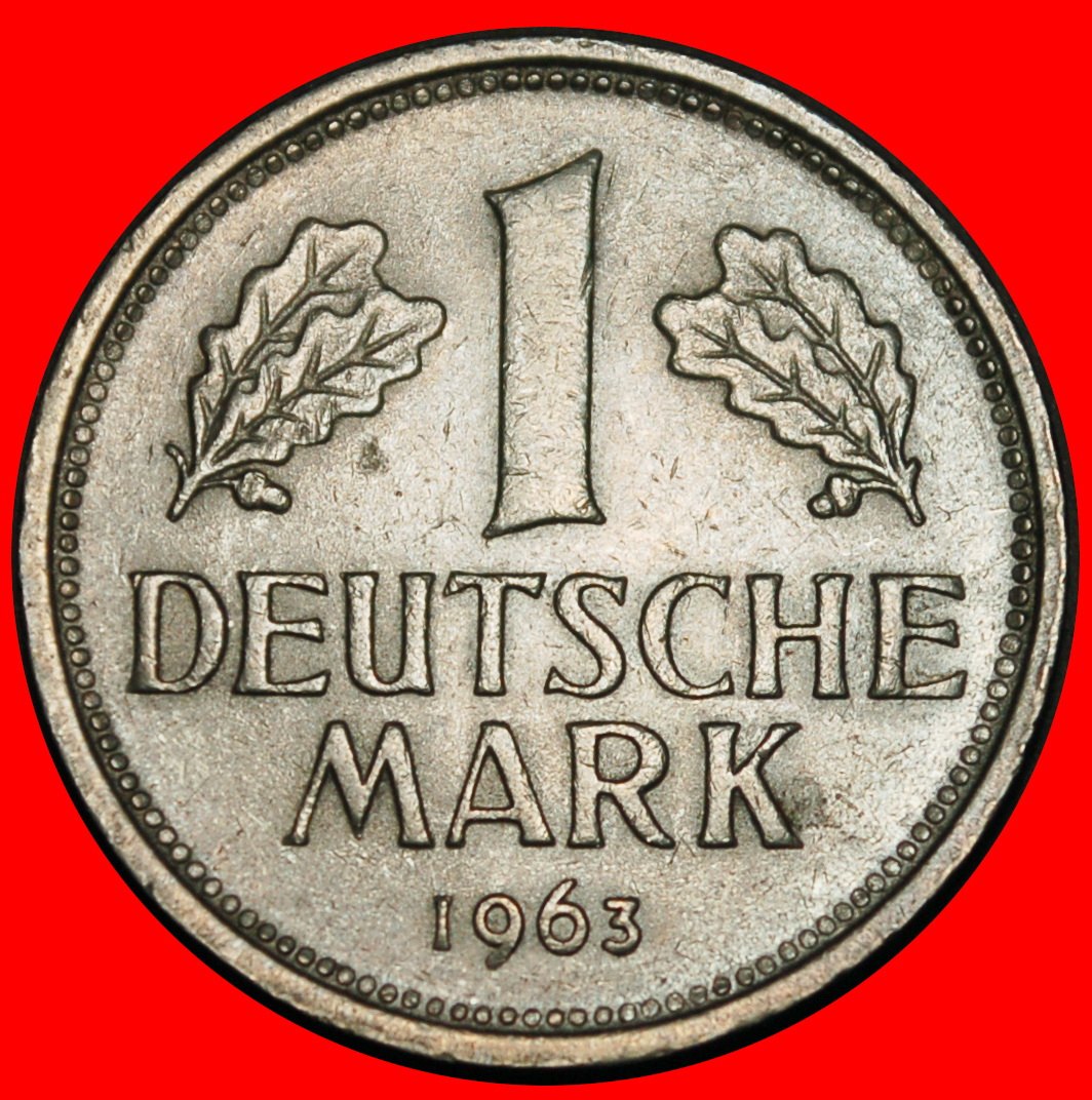  Ⰺ NOT COMMUNIST (1950‑2001): GERMANY★1 MARK 1963F BADEN‑WUERTTEMBERG! I A  r1★LOW START★ NO RESERVE!   