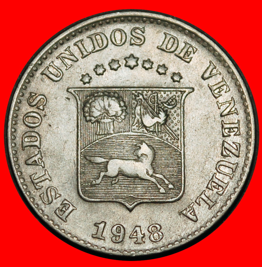  Ⰺ USA (1944-1948): VENEZUELA ★ 5 CENTIMO 1948 PFERD! ENTDECKUNG MÜNZE!  ★OHNE VORBEHALT!   