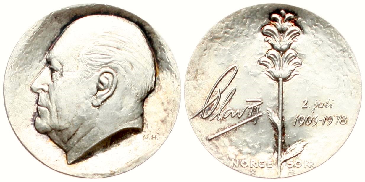  Norwegen: Olav V., 100 Kroner 1978, schöne Patina, näheres unten, TOP-EXEMPLAR!   