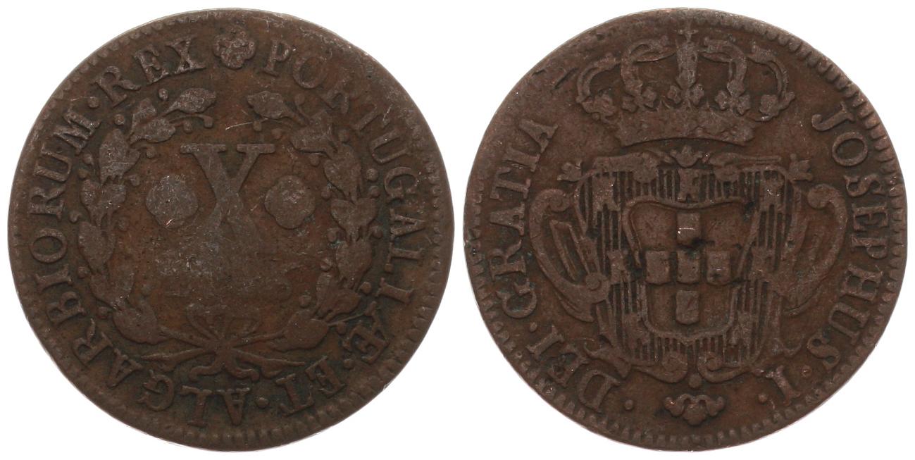  Portugal: Joao I. 1750-1777, 10 Reis 1776, siehe unten!   
