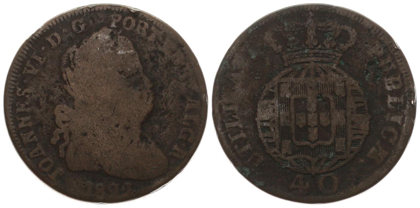  Portugal: Joao VI., 1816-1826, 40 Reis 1822   