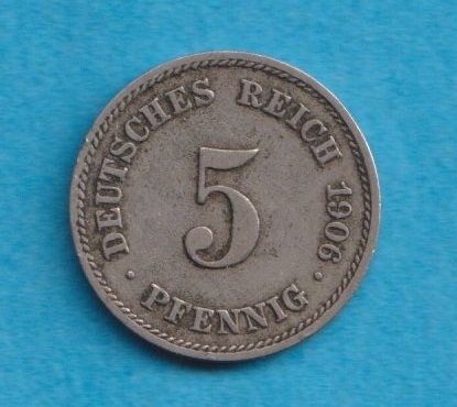 Kaiserreich 5 Pfennig 1906 E