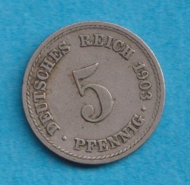 Kaiserreich 5 Pfennig 1903 F
