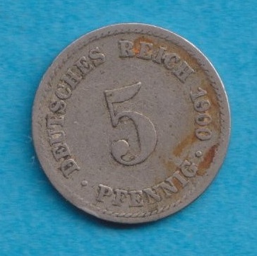 Kaiserreich 5 Pfennig 1900 A