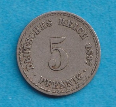  Kaiserreich 5 Pfennig 1897 A   