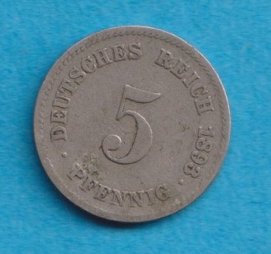  Kaiserreich 5 Pfennig 1893 D   