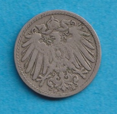  Kaiserreich 5 Pfennig 1893 D   
