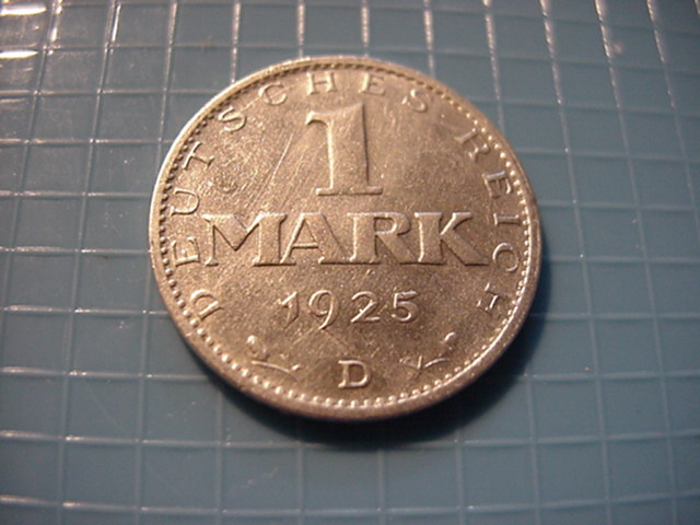  Weimar 1 Mark 1925 D-Silber   