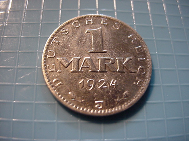 Weimar 1 Mark 1924 J-Silber