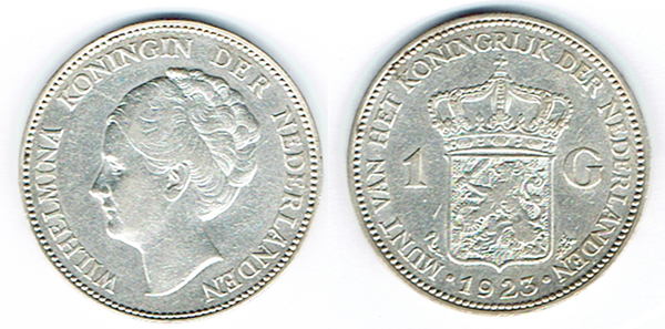  SZAIVERT NIEDERLANDE KÖNIGREICH WILHELMINA GULDEN 1923   