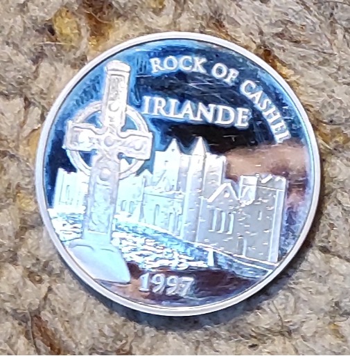  Frankreich 100 Francs/15 € 1997, SILBER, Monument - Rock of Cashel, Ireland   