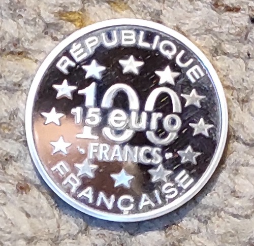  Frankreich 100 Francs/15 € 1997, SILBER, Monument - Rock of Cashel, Ireland   